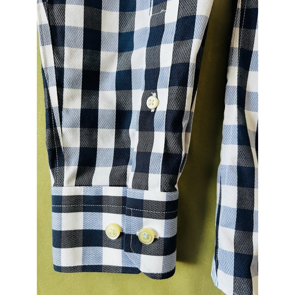 Banana Republic Shirt Mens Small Blue Check Plaid Long Sleeve Camden Fit - Picture 5 of 9